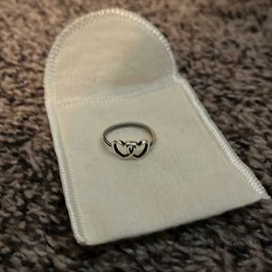 James Avery double heart ring